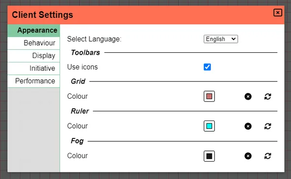 Apparance Settings